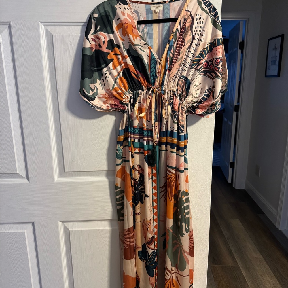 Cost Plus World Market Multicolor Floral Maxi Dress